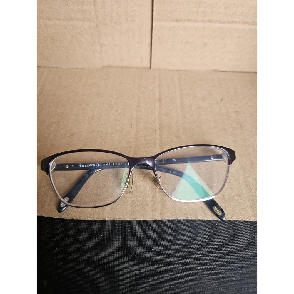 Tiffany & Co. Eyeglass Frames 50-16-135 Semi Rimless Blue Purple Italy Women's